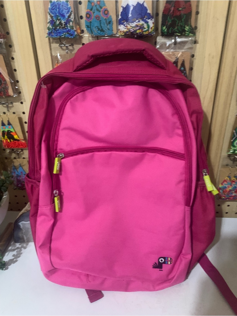 Yoobi Hot Pink Everyday Backpack with Yellow Accents